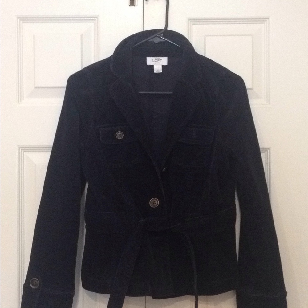 Ann Taylor Loft Belted navy blue blazer / jacket